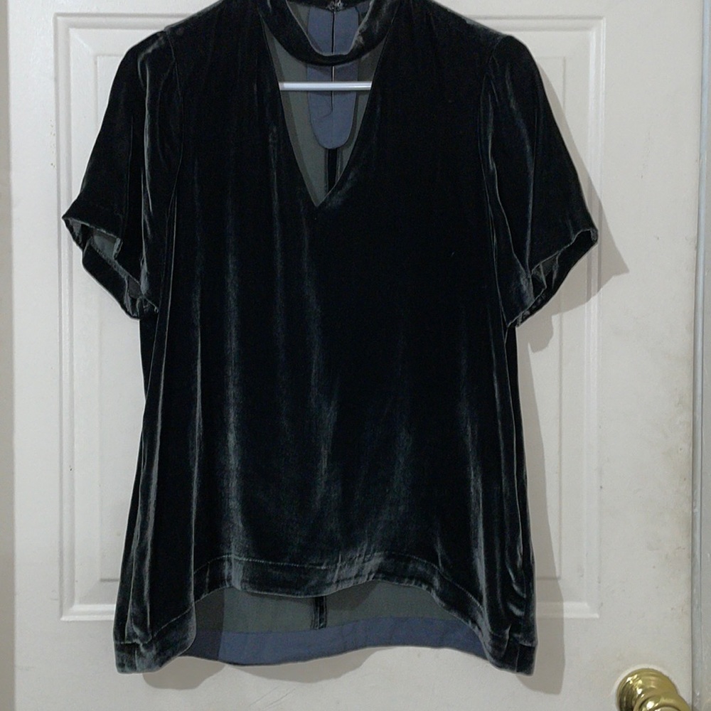 Madewell grey velvet top, M.